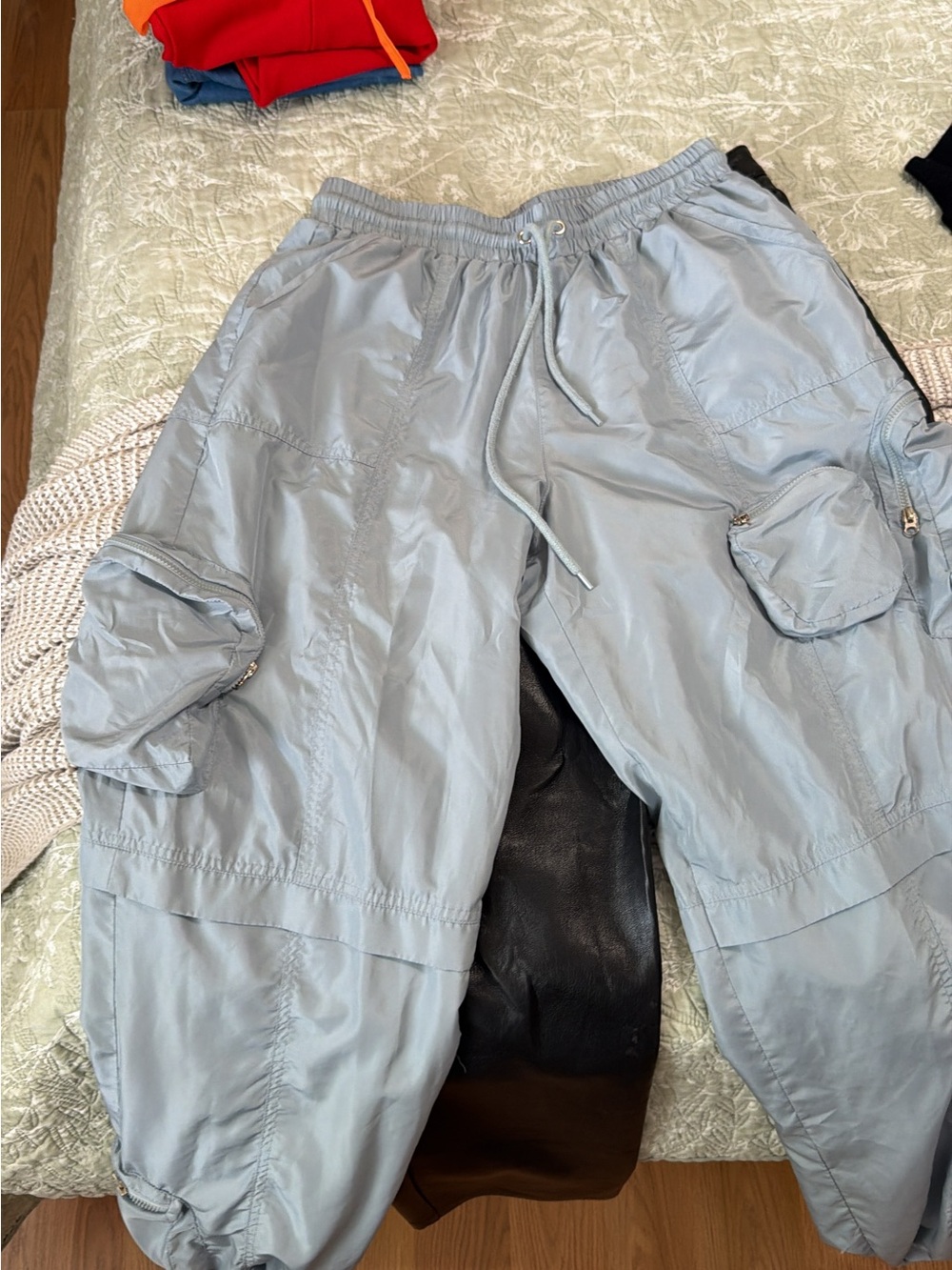 PacSun Light Blue Cargo Jogger Overalls